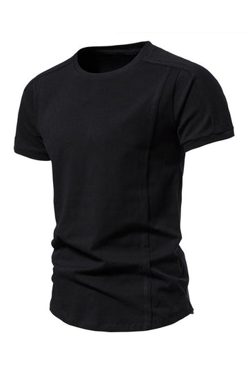 Slim Fit Black Summer T-shirt męski